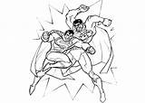 Coloring Pages Fight Superman sketch template