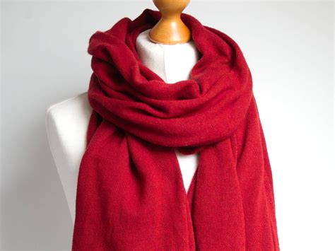 wool scarf deep red scarf winter fashion gift ideas winter fashion