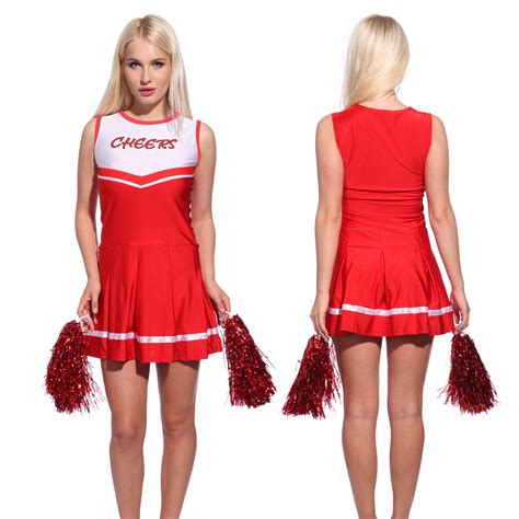 Sexy High School Cheer Girl Cheerleader Costume Cheerleading Fancy Dress