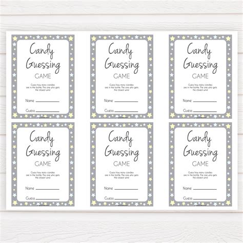 printable candy guessing game