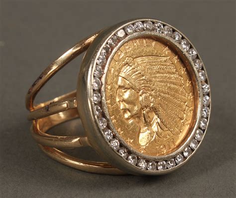 lot    gold coin rings