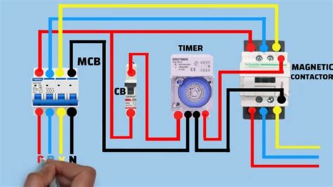 connect  timer   phase contactor wiring diagram video animation youtube