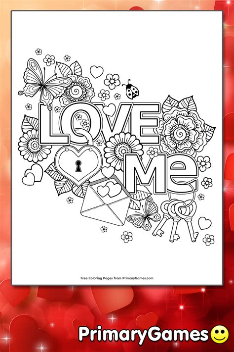 love  coloring page  printable    valentines day