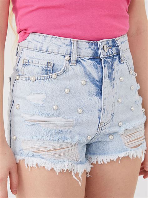 Standard Fit Ripped Detailed Womens Jean Shorts S3hn30z8 311
