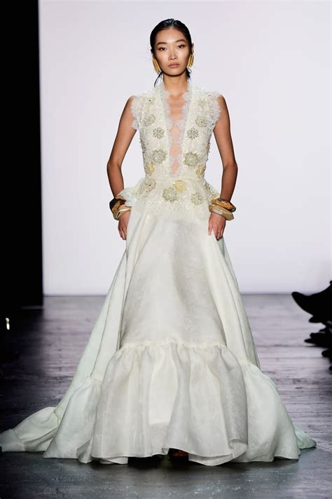 dennis basso wedding dress ideas  spring  runways popsugar fashion photo