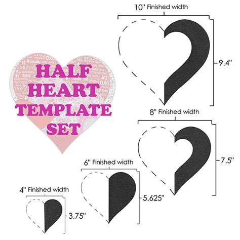 heart template set shopmartellinotionscom