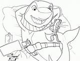 Shark Tale Coloring Oscar Lenny Popular Library Clipart Coloringhome sketch template