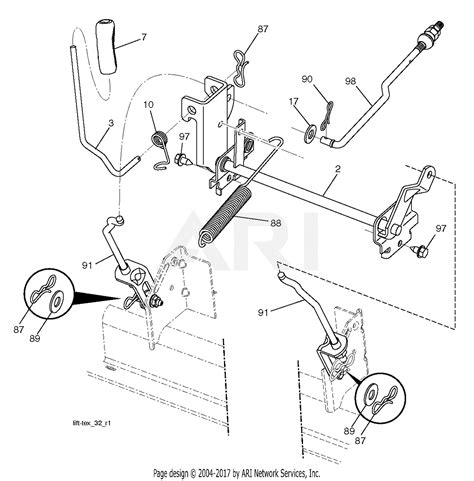 poulan ppa    parts diagram  mower lift lever