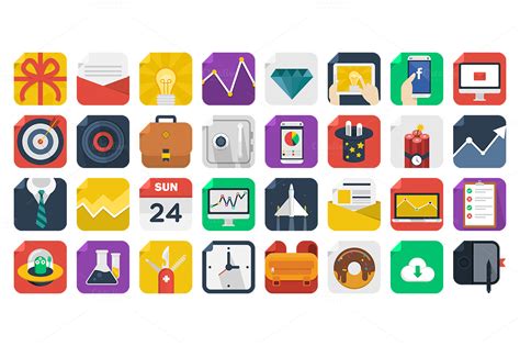 awesome flat icons icons  creative market