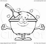 Cartoon Oatmeal Mascot Lineart Loving Bowl Illustration Hug Wanting Royalty Clipart Character Vector Thoman Cory sketch template