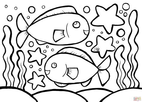 coloring fish pages cartoon kids printable color clip printables seuss