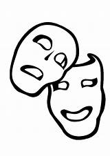 Drama Masks Draw Clipart Cliparts Printable Clip Coloring Pages Library Computer Designs Use Clipartbest sketch template