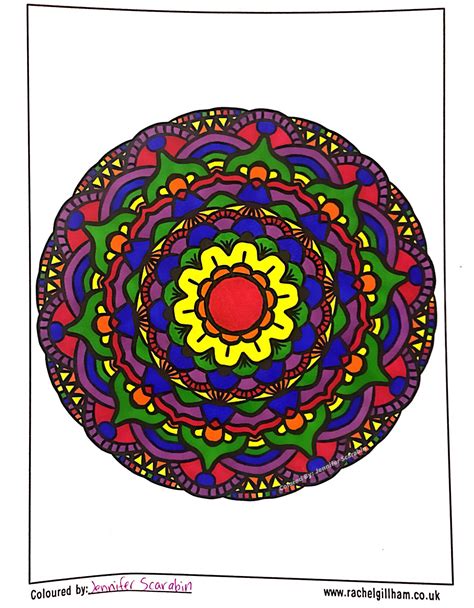 mandala  single colouring page printable rachel gillham coloring