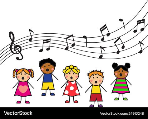 cartoon children sing royalty  vector image