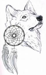 Wolf Wolves Dreamcatcher Ulve Catchers Tegninger Lobos Lobo Loup Dyr Coloriage Becuo Enregistrée sketch template