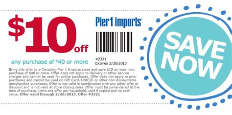coupon   canadian pier  imports store expires feb