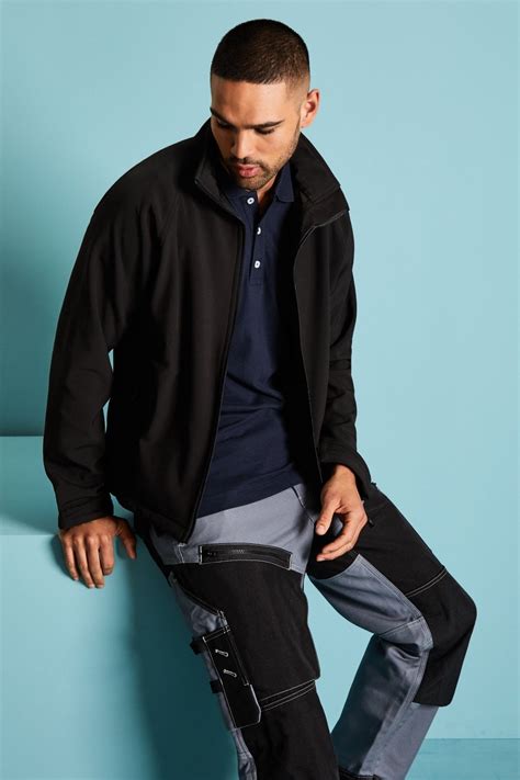 black soft shell fleece jacket simon jersey industrial workwear