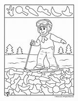 Spy Skiing Coloriages Woojr Activity Puzzles Préscolaire Preschoolers âge sketch template