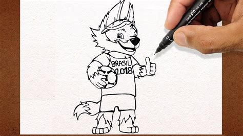 como desenhar mascote da copa camisa do brasil rússia 2018 zabivaka youtube