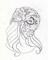 Skull Sugar Nevermore sketch template