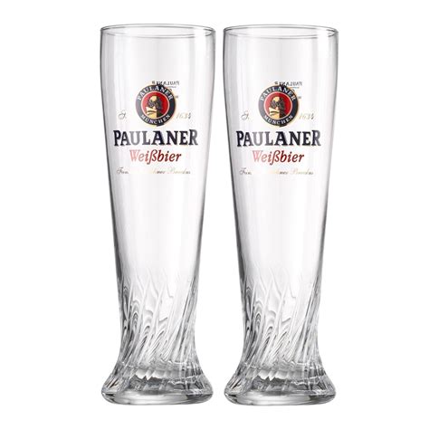 Weizenbierglas Paulaner 0 5l 2er Set Biergläser Mit Logo