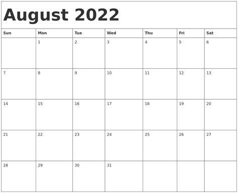 august  calendar template