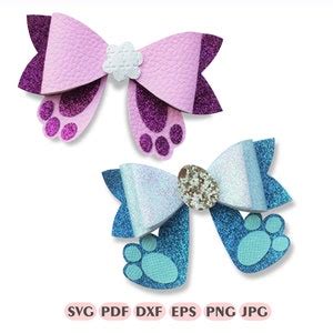 easter bunny bow template svg bow svg bow template hair bow etsy