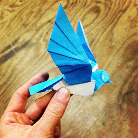 origami sketch bluebird kickstarter bookable dobraduras e origami origami pajaros