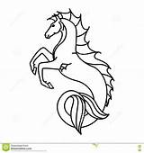 Hippocampus Mythical Creature sketch template