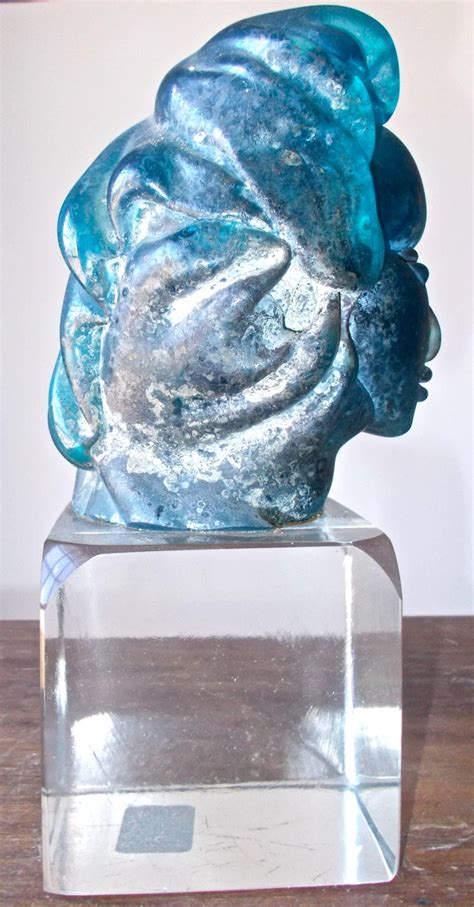 Alfredo Barbini Attributed Iridized Blue Glass Sculpture For Sale At