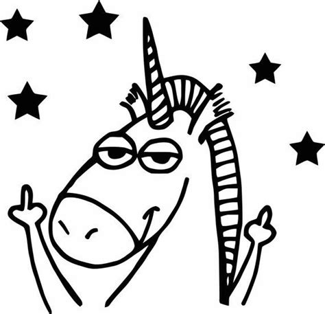 unicorn finger flipping off decal ebay