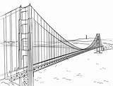 Coloring Gate Golden Bridge Pages Francisco San Drawing Template Sketch Paper Printable sketch template