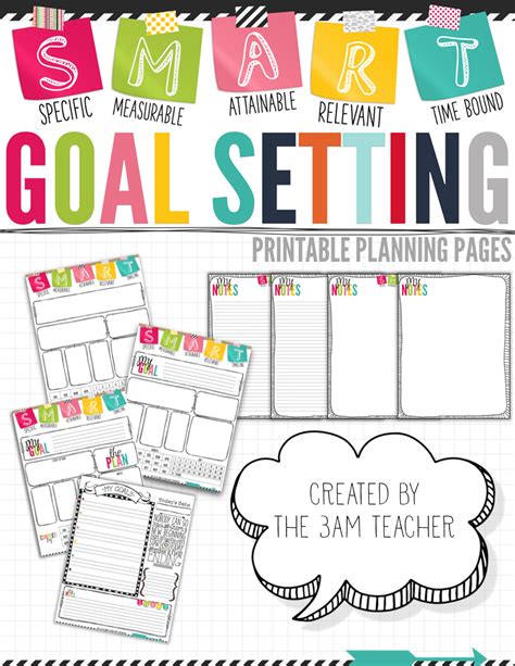 images  printable goals template printable goal setting