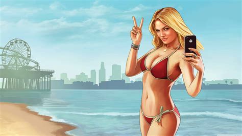 Grand Theft Auto 5 Bikini Model Uhd 4k Wallpaper Pixelz