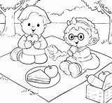 Picnic Coloring Pages Family Getcolorings Printable Getdrawings sketch template