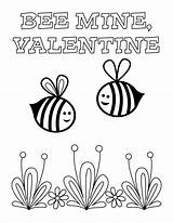 Coloring Pages Valentines Mine Valentine Bee Hearts Printables Bluebonnet Printable Color Heart Classroom Print Simple Birds Roses Books Kids Takes sketch template
