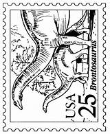 Coloring Stamp Pages Brontosaurus Stamps Usps Postage Postal Template Sheets Activity Apatosaurus Nature Dinosaurs Authorized Usage Service Popular Collecting sketch template