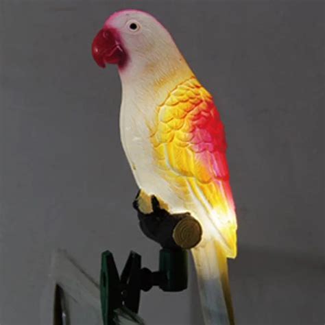 solar power led light bird parrot lamp  clip night lights  outdoor garden path ornament