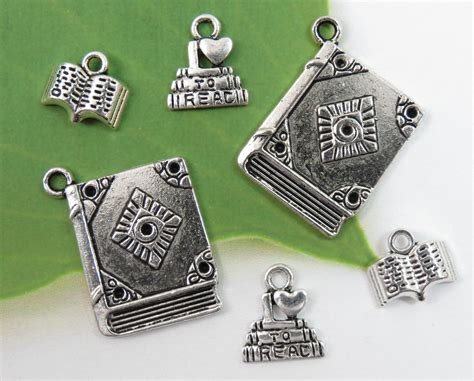 love  read book charms antique silver charm collection etsy antique silver silver