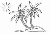 Palmier Palmeras Colorear Cocotier Plage Palmiers Palme Coloriages Beach Palmer Disegno Spiaggia Untuk Cocotero Kelapa Kanak Malvorlagen sketch template