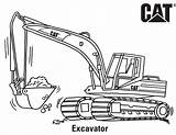 Coloring Pages Excavator Cat Popular Caterpillar sketch template