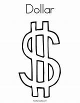 Coloring Dollar Sign Money Outline Pages Economy Sheet Print Printable Helping Families Cursive Colouring Color Template Clipart Cliparts Noodle Twistynoodle sketch template