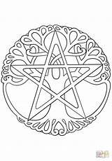 Wiccan Pagan Symbols sketch template