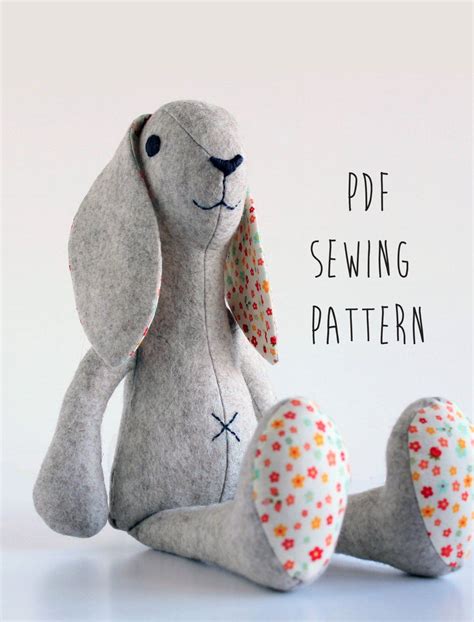 rabbit sewing pattern   instant  bunny rabbit etsy soft