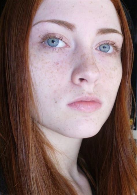 Red Hair Freckles Blue Eyes Pale Skin Beauty Freckle Face Red