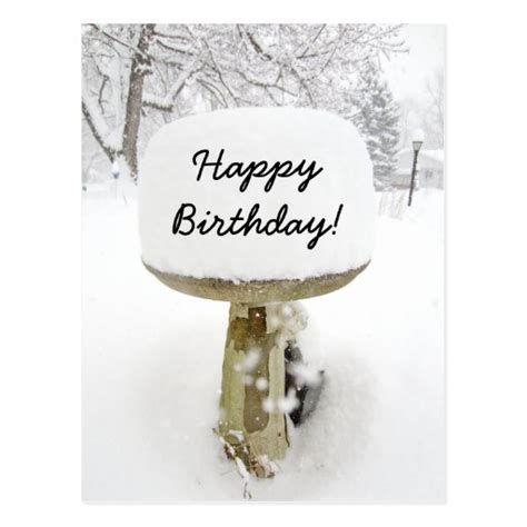 birthday snow cake postcard zazzle
