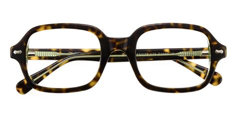unisex rectangle eyeglasses full frame plastic green tortoise fz1243
