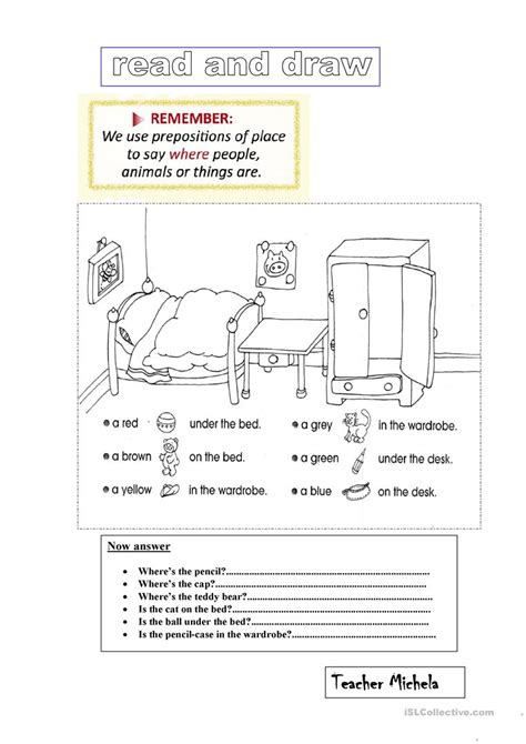 read  draw prepositions english esl worksheets  distance