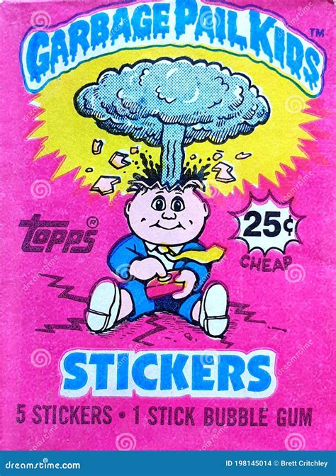 topps garbage pail kids stickers series   editorial stock image