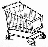 Cart Coloring Drawing Shopping Store Reference sketch template